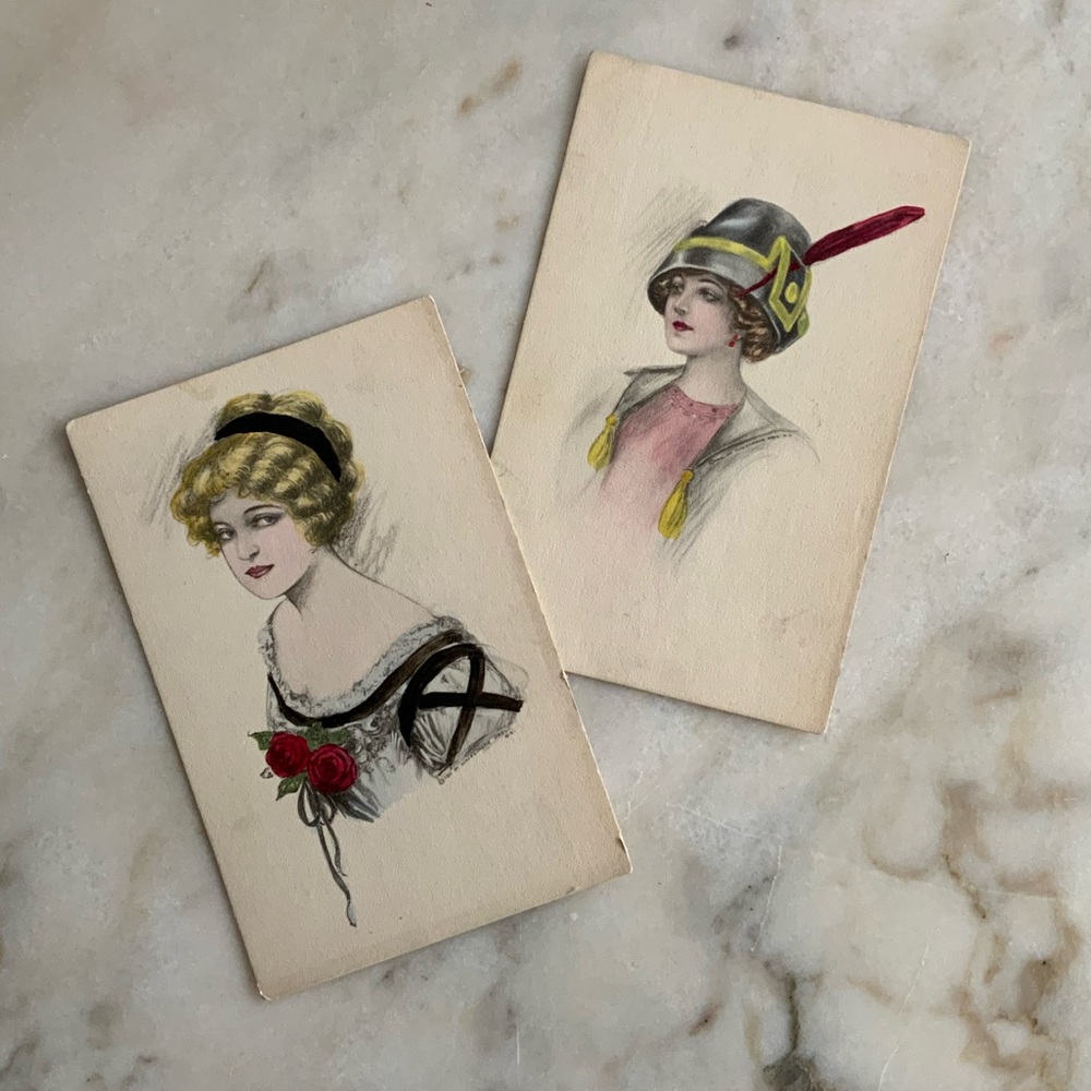 Handpainted Lady Postcard - Picture 2 of 10